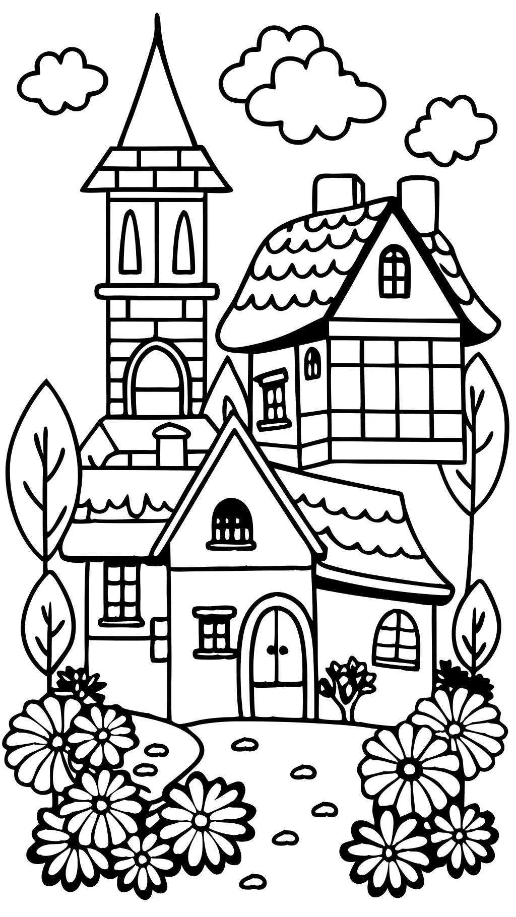 houses coloring pages